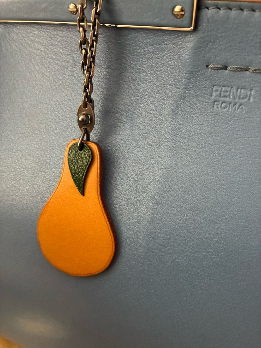 Hermes Sterling Chain Pear Bag Charm w COA!